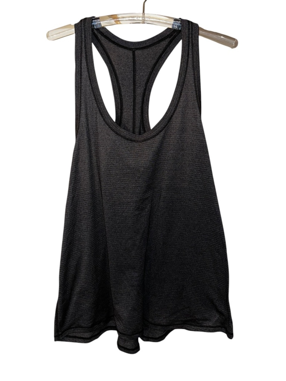 Lululemon gray subtle breton stripe racer back workout tank top L